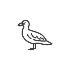 Sea gull line icon. linear style sign for mobile concept and web design. Gull bird outline vector icon. Symbol, logo illustration. Vector graphics
