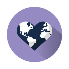 world planet earth with heart shape