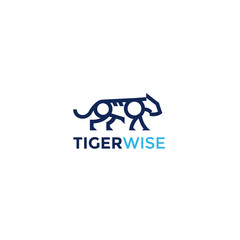 minimalist tiger logo design vector