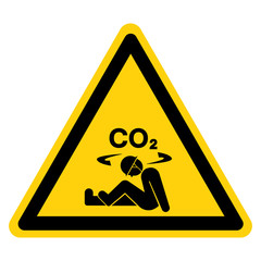 Warning CO2 Symbol Sign ,Vector Illustration, Isolate On White Background Label. EPS10