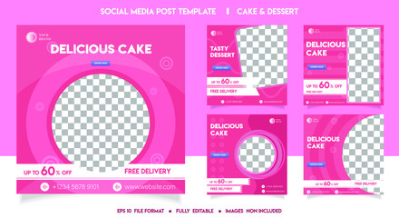 Delicious Food post social media template