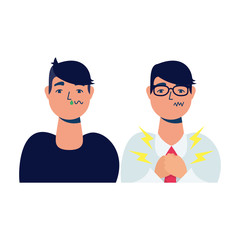 businessmen sick with characters