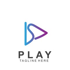 Abstract play button logo design