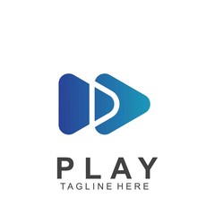 Abstract play button logo design
