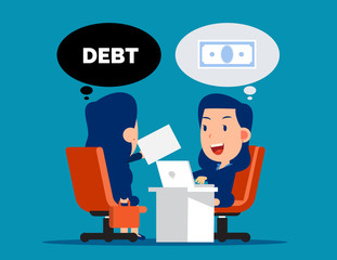 Business loan agreement. Money and Currency concept