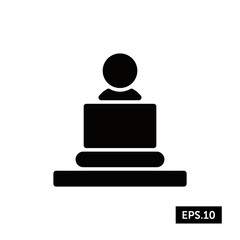 People work use a computer or notebook sign/symbol vector