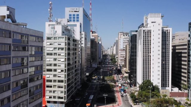 Aerial view of Paulista avenue, Sao Paulo, Brazil