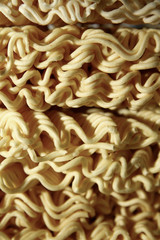 Close up of instant noodles texture