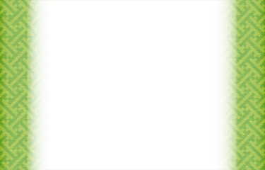緑色の和柄フレーム：紗綾形
