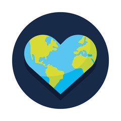 world planet earth with heart shape