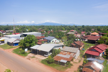 Obraz premium Arial view on a countryside village