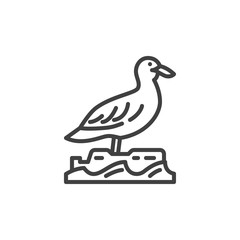 Gull bird line icon. linear style sign for mobile concept and web design. Sea gull outline vector icon. Symbol, logo illustration. Vector graphics