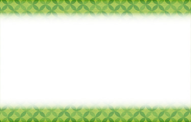 緑色の和柄フレーム：破れ七宝