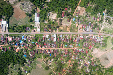 Arial view on a countryside village