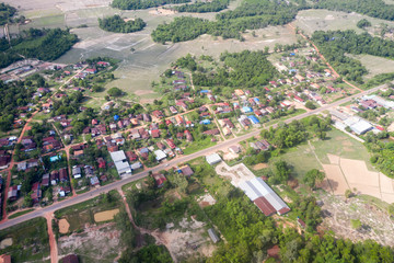 Arial view on a countryside village