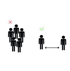 Maintain social distance. Keep a distance of 1-2 meters. Covid-19. Protection from the coronavirus epidemic. Poster.