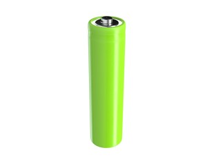 3D render of Green Accumulator Battery AA isolated on white