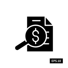 Find Money Document Icon, Find Money Document Sign/Symbol Vector