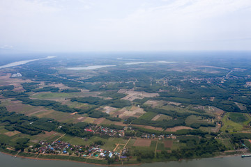 Fototapeta na wymiar Arial view on a countryside village