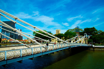 Cavenagh Bridge - Singapore City