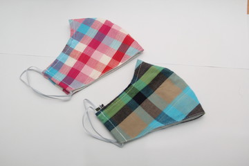 Anti-virus mask made from cotton. Coronavirus mask (COVID-19), handmade mask, protective mask, handmade product.