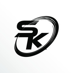 Initial Letter V Brush Effect Logo Design