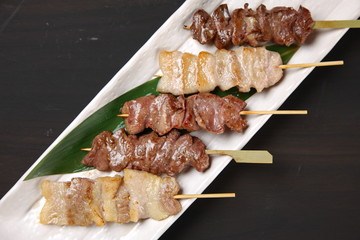牛豚串の塩焼き