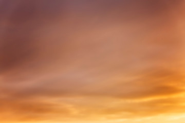 Dramatic sunset in the sky. Great view. Space for text. Background. Blurred.