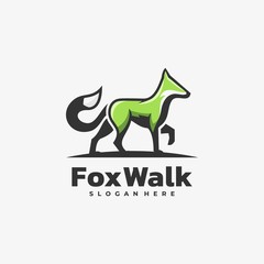 Vector Logo Illustration Fox Mascot Cartoon Style.