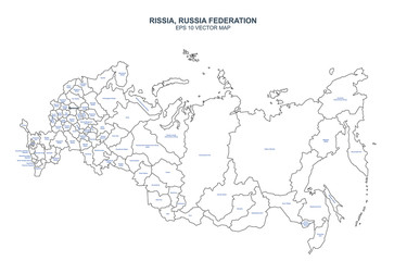russia map. detailed russian federation vector map. 
