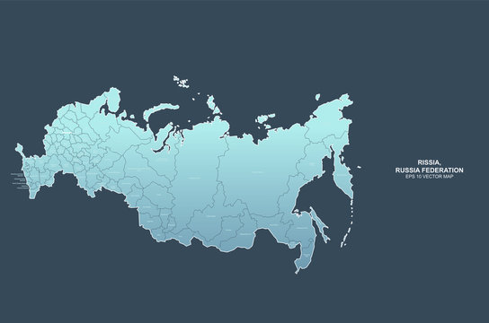 russia map. detailed russian federation vector map. 