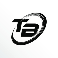 Initial Letter TB Brush Effect Logo Design