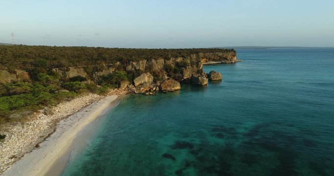 Forward air flight in the cave of the fishermen in bahia de las aguilas pedernales Dominican Republic.