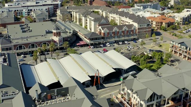 train station in the city of subiaco, some bussines around and houses