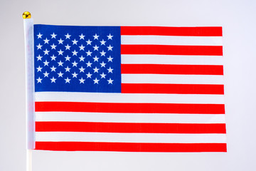 Flag Of The United States Of America. American flag on a white background. Us flag large. American state symbols. USA.