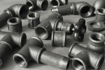 Old cast iron sanitary fittings