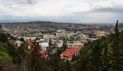 Fototapeta na wymiar Panoramic view of Tbilisi, the capital of Georgia