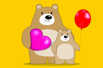 teddy bear with balloons