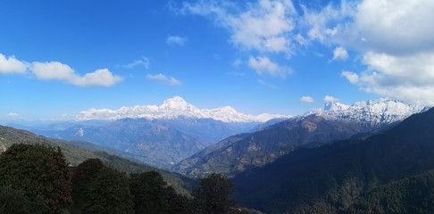 Naklejka na ściany i meble Wonderful landscape of Mustang Valley, Nepal, Himalayas