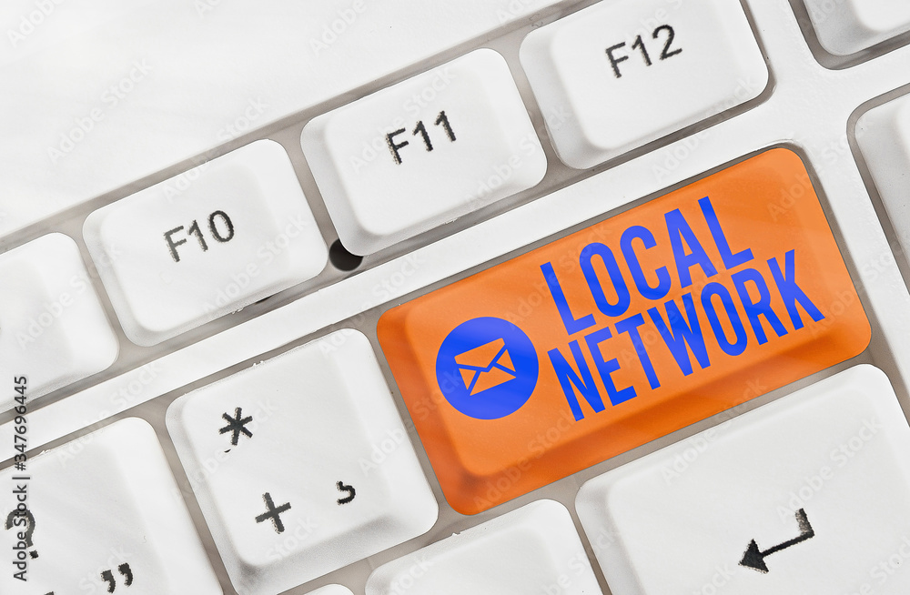 Poster conceptual hand writing showing local network. concept meaning intranet lan radio waves dsl boradban