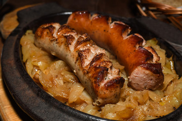Silesian Sausage (Kiełbasa śląska) smoked pork sausage from Silesia (Śląsk). Kiełbasa jałowcowa