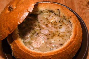 White Barszcz Zurek (Sour Bread Soup): Żur (Polish: żur, żurek) is a soup soured rye flour and...