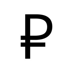 Obraz premium Russian ruble sign, symbol, Vector pictogram