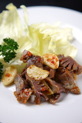 砂肝のにんにく炒め