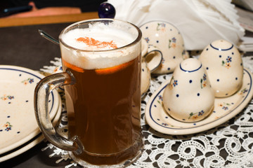 Grzaniec, also known as Grzane Piwo (hot beer) is exactly that. beer that is mulled and served hot