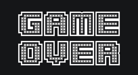 Text of Game Over in a star design vector icon illustration