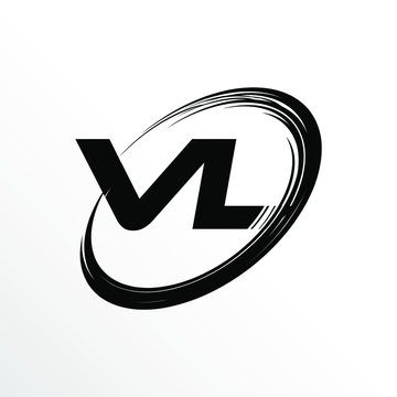 Initial Letter VL Brush Effect Logo Design