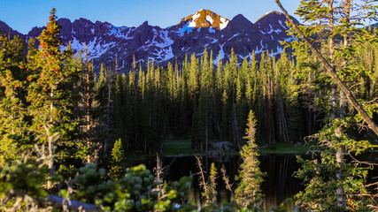 High alpine lakes in the morning