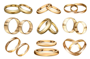 Wedding ring vector realistic set icon. Isolated realistic set icon jewelry for engagement.Vector illustration wedding ring on white background.