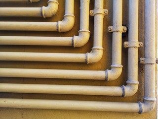 gas pipe system on the wall